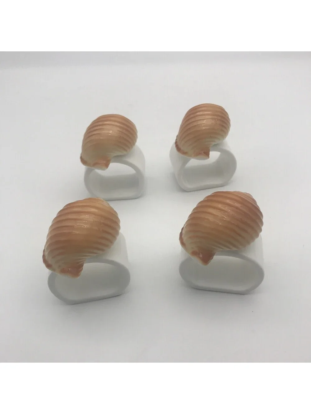Vintage Seashell Napkin Rings Set Of 4 Made In Taiwan Beach House Decor Nautical